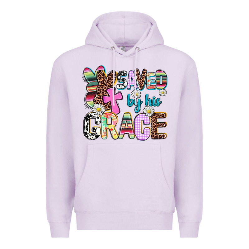Saved By His Grace Premium Hoodie by AdoDesignShop | Teevron