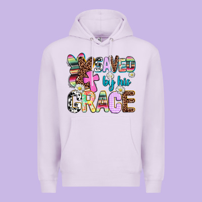 Saved By His Grace Premium Hoodie Designed By Adodesignshop