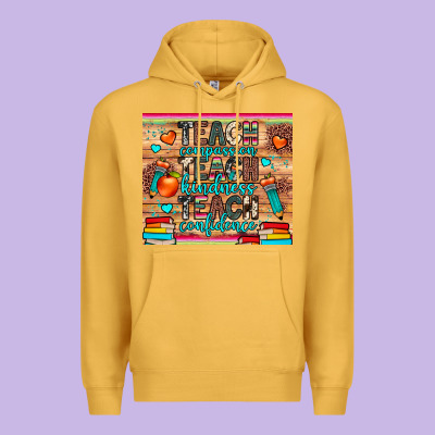 Teach Compassion Kindness Confidence Premium Hoodie Designed By Jahusdesignshop