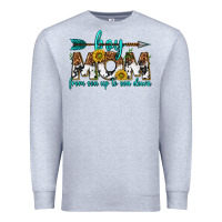 Heather Grey boy mom from son up to son down  western Premium Sweatshirt - texasbilliewilder