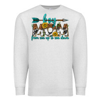 Oatmeal Heather boy mom from son up to son down  western Premium Sweatshirt - texasbilliewilder