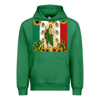 Emerald San Judas with Mexican Flag Urban Hoodie - JahusDesignShop