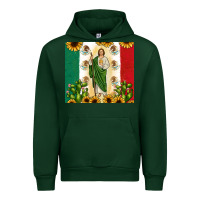 Forest Green San Judas with Mexican Flag Urban Hoodie - JahusDesignShop
