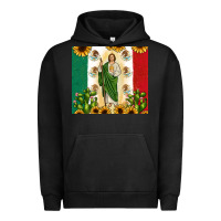 Pigment Black San Judas with Mexican Flag Urban Hoodie - JahusDesignShop