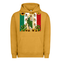 Pigment Peanut Butter San Judas with Mexican Flag Urban Hoodie - JahusDesignShop