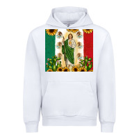White San Judas with Mexican Flag Urban Hoodie - JahusDesignShop