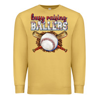 Antique Gold busy raising ballers baseball Premium Sweatshirt - texasbilliewilder