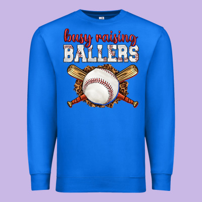 Premium Sweatshirt busy raising ballers baseball