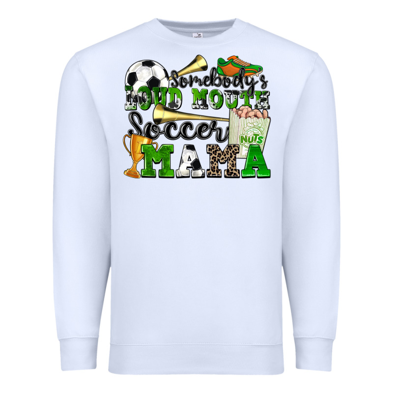 Somebody's Loud Mouth Soccer Mama Premium Sweatshirt by Zillion Design Studio | Teevron