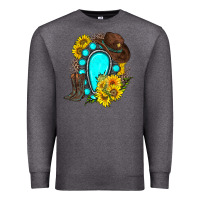 Charcoal Heather western turquoise gemstone Premium Sweatshirt - Zillion Design Studio