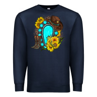 Navy western turquoise gemstone Premium Sweatshirt - Zillion Design Studio
