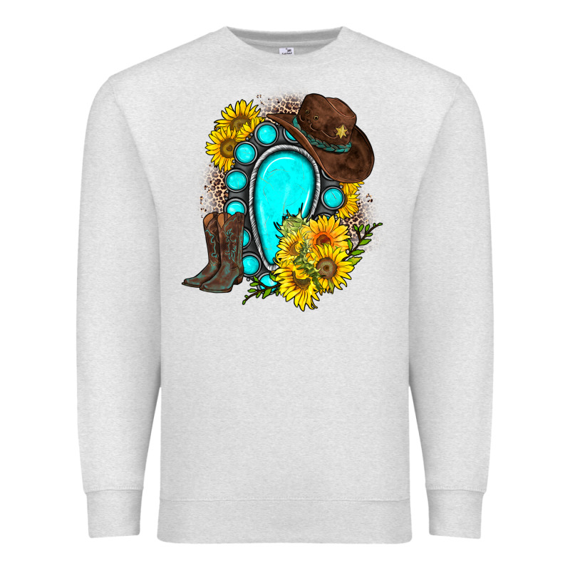 Western Turquoise Gemstone Premium Sweatshirt by Zillion Design Studio | Teevron
