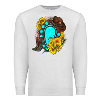 Oatmeal Heather western turquoise gemstone Premium Sweatshirt - Zillion Design Studio