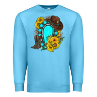 Ocean Blue western turquoise gemstone Premium Sweatshirt - Zillion Design Studio