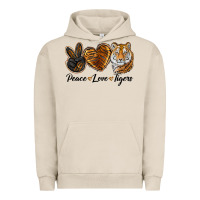 Peace Love Tigers Head Urban Hoodie | Teevron