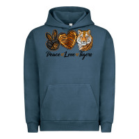 Pigment Midnight Navy peace love tigers head Urban Hoodie - JahusDesignShop