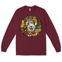 Burgundy western alpaca Long Sleeve Tee - BarkalooDesign