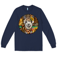 Navy western alpaca Long Sleeve Tee - BarkalooDesign