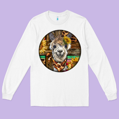 Western Alpaca Long Sleeve Tee Designed By Barkaloodesign
