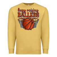 Antique Gold busy raising ballers basketball Premium Sweatshirt - texasbilliewilder