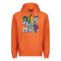 Carrot hip hop easter rabbit Premium Hoodie - AdoDesignShop