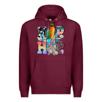 Burgundy hip hop easter rabbit Premium Hoodie - AdoDesignShop