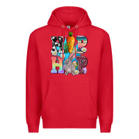 Red hip hop easter rabbit Premium Hoodie - AdoDesignShop