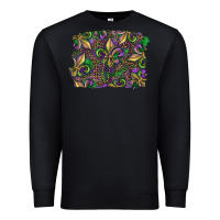 Black Mardi Gras Fleur De Lis Premium Sweatshirt - RanaPortraitStore