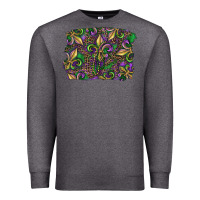 Charcoal Heather Mardi Gras Fleur De Lis Premium Sweatshirt - RanaPortraitStore