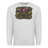 Dove Grey Mardi Gras Fleur De Lis Premium Sweatshirt - RanaPortraitStore