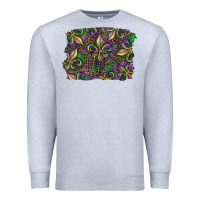 Heather Grey Mardi Gras Fleur De Lis Premium Sweatshirt - RanaPortraitStore