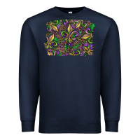 Navy Mardi Gras Fleur De Lis Premium Sweatshirt - RanaPortraitStore