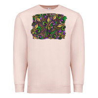 Pale Pink Mardi Gras Fleur De Lis Premium Sweatshirt - RanaPortraitStore