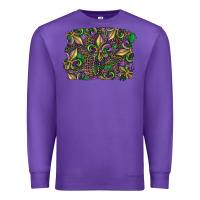 Purple Mardi Gras Fleur De Lis Premium Sweatshirt - RanaPortraitStore