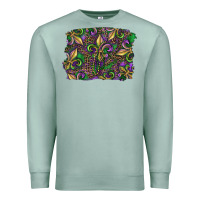 Seafoam Mardi Gras Fleur De Lis Premium Sweatshirt - RanaPortraitStore