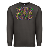 Smoke Mardi Gras Fleur De Lis Premium Sweatshirt - RanaPortraitStore