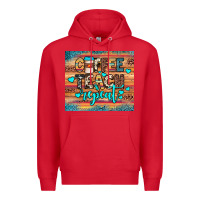 Red coffee teach repeat Premium Hoodie - JahusDesignShop