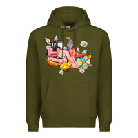 Army Green easter excavator Premium Hoodie - AdoDesignShop
