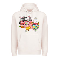 Pale Pink easter excavator Premium Hoodie - AdoDesignShop