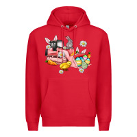 Red easter excavator Premium Hoodie - AdoDesignShop