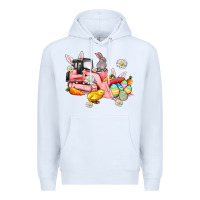 White easter excavator Premium Hoodie - AdoDesignShop