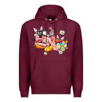 Burgundy easter excavator Premium Hoodie - AdoDesignShop