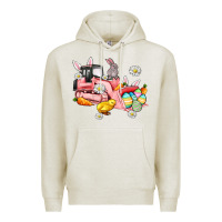 Oatmeal Heather easter excavator Premium Hoodie - AdoDesignShop