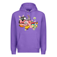 Purple easter excavator Premium Hoodie - AdoDesignShop