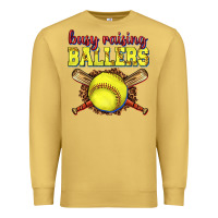 Antique Gold busy raising ballers softball Premium Sweatshirt - texasbilliewilder