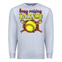 Heather Grey busy raising ballers softball Premium Sweatshirt - texasbilliewilder