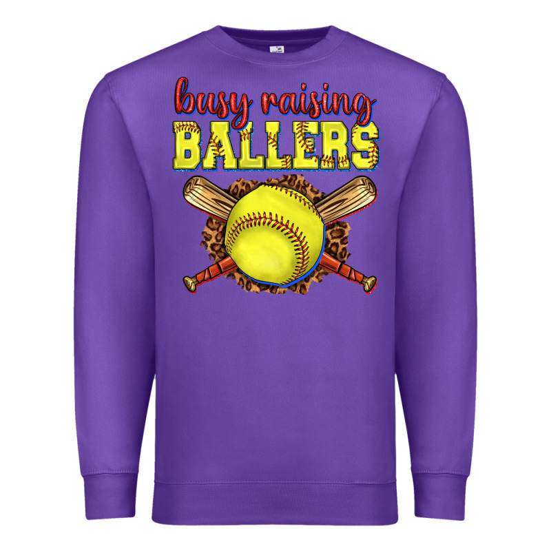 Busy Raising Ballers Softball Premium Sweatshirt by texasbilliewilder | Teevron