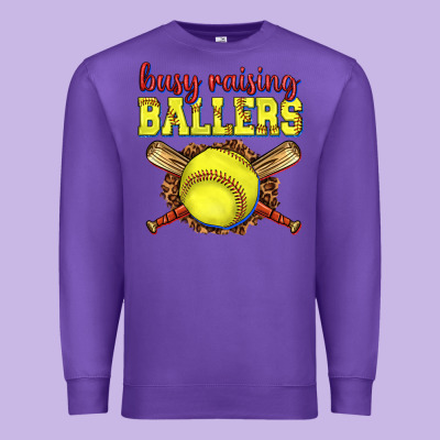 Premium Sweatshirt busy raising ballers softball