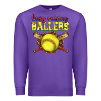 Purple busy raising ballers softball Premium Sweatshirt - texasbilliewilder