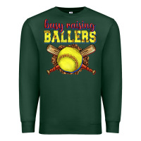 Sports Green busy raising ballers softball Premium Sweatshirt - texasbilliewilder